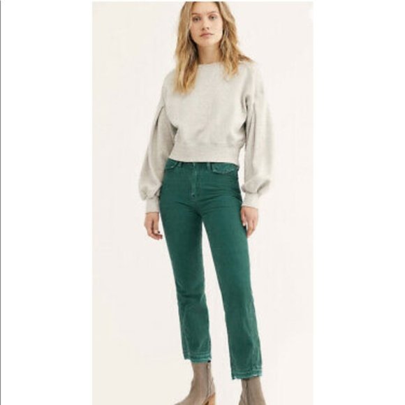 Free People Pants - Free People Aces Straight Leg Corduroy Pant Green
